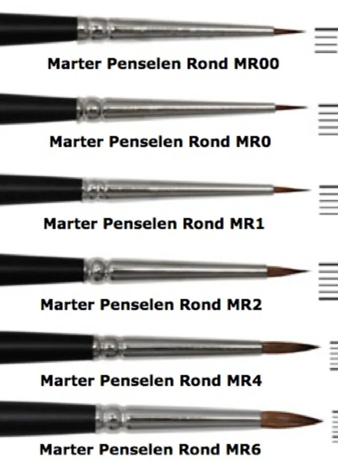 Grimas Ronde Marterhaar Penselen 4 Grimas Ronde Marterhaar Penselen - Afbeelding 2