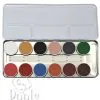 Kryolan Aquacolor Palette 12 Colors Kleur B
