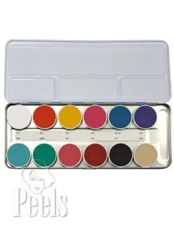 Kryolan Aquacolor Palette 12 Colors Kleur FP