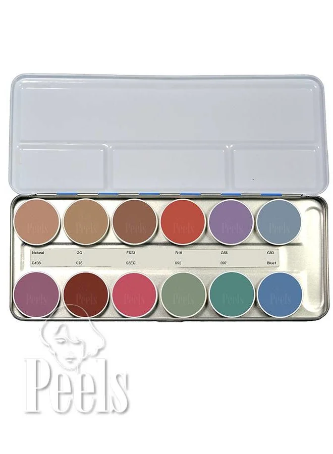 Kryolan Aquacolor Palette 12 Colors Kleur P 3 Kryolan Aquacolor Palette 12 Colors Kleur P
