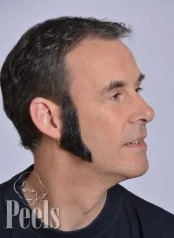 Kryolan Handgeknoopte Bakkebaarden Van Echt Haar, Smal Lang, Type 9222 -Make-up Winkel kryolan handgeknoopte bakkebaarden van echt haar s 2