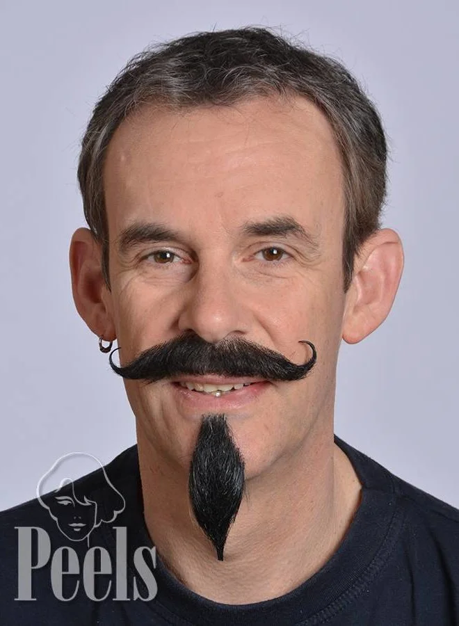 Kryolan Handgeknoopte Snor Van Echt Haar, Krul Omhoog, Type 9217 8 Kryolan Handgeknoopte Snor Van Echt Haar, Krul Omhoog, Type 9217 - Afbeelding 6